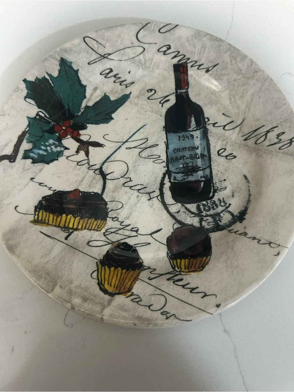 Set of 4 Williams-Sonoma Wine Champagne Themed 8 3/4